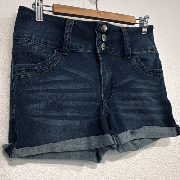 Always Friday Blue Jean Shorts Comfort Waist Cuffed Stretch W31xL3 JRs Size 13 - Picture 6 of 8